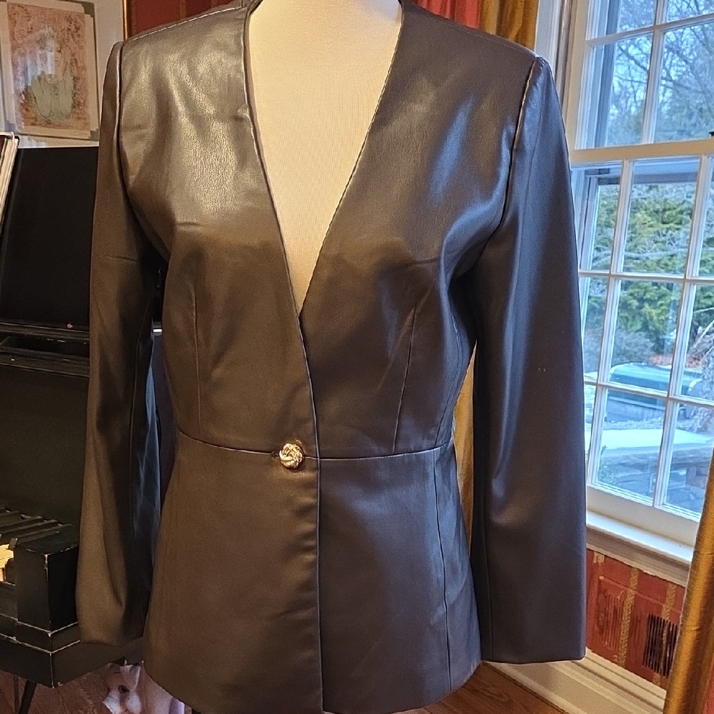 Brown Faux Leather Jacket